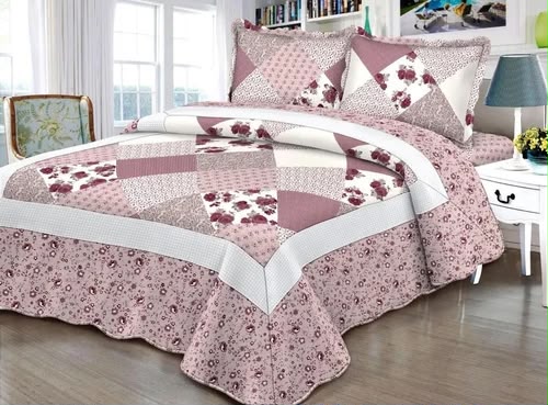 Quilted Three Layer Antique Bed cover set
